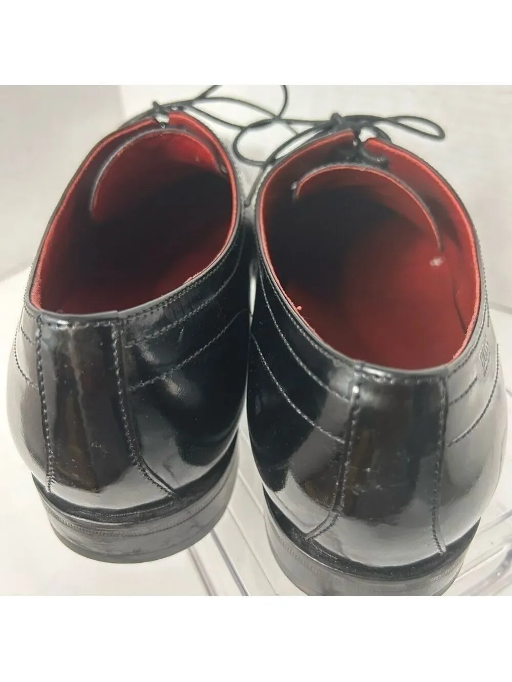 Hugo Boss Men’s Dress Shoes 9.5 Patent Leather Black Lace Up Tuxedo Black Tie